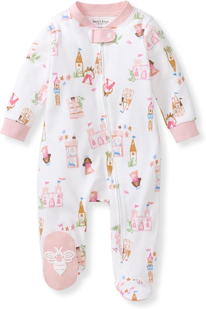 Burt's Bees Baby Girls' Organic Cotton, Sleep and Play Footed Pajamas | Easy by BurtsBeesBaby