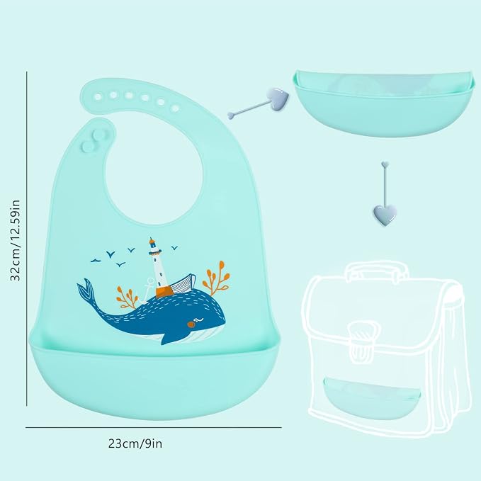 Baby Silicone Feeding Bibs - Image 6
