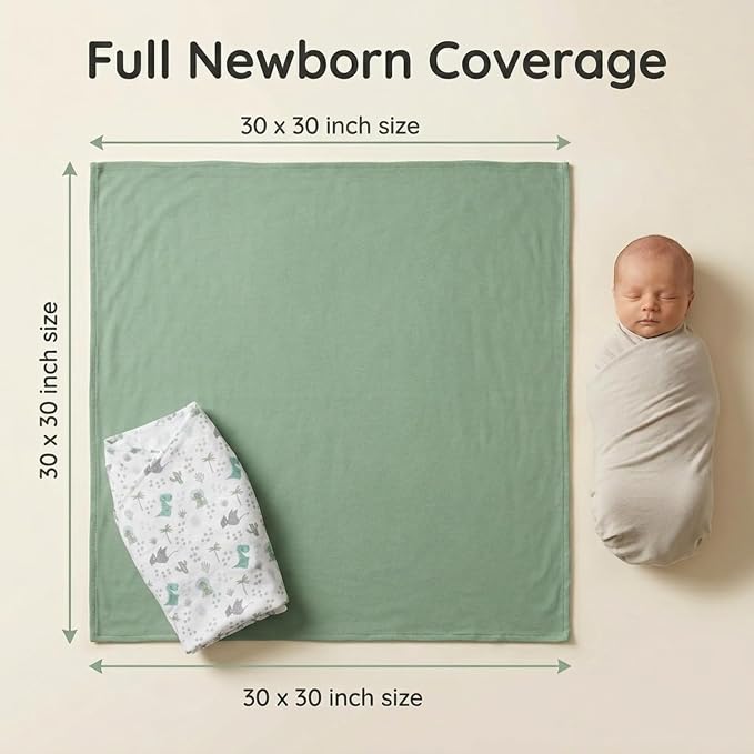 EVERYDAY KIDS 4 Pack Soft Flannel Receiving Blanket Set - Image 6