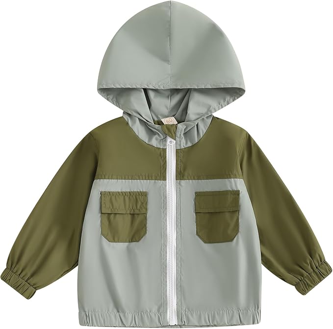 Toddler Baby Girl Windbreaker Jacket Zip Up Hoodie Long Sleeve Sweatshirt by Emmababy