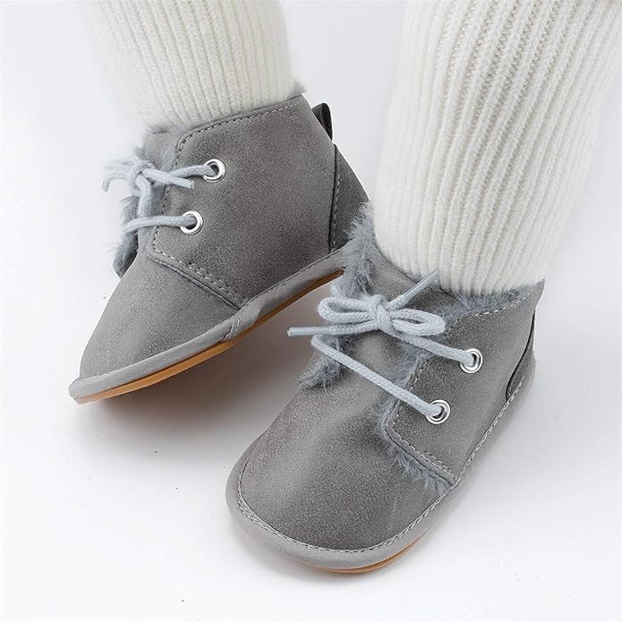 Meckior Baby Booties Newborn Infant Unisex Baby Girls Boys Velvet Rubber - Image 3