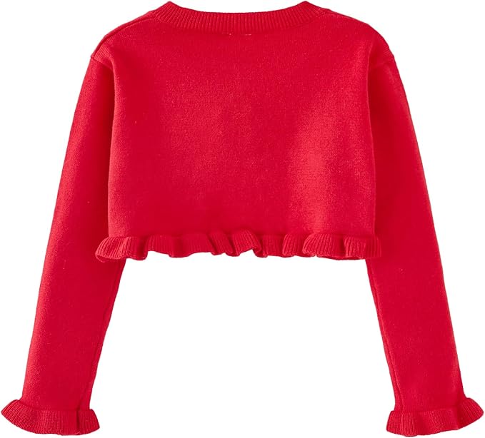 Toddler Girls Cardigan Sweater Bolero Shrug Baby Kids Long Sleeve Cropped Dress - Image 8