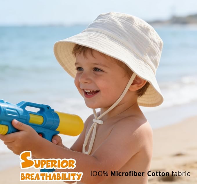 Baby Sun Hat Infant Toddler Summer Cotton Yarn Bucket Hat - Image 4