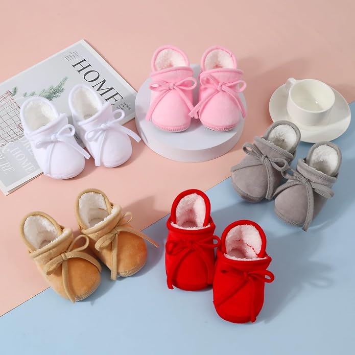 Baby Booties Newborn Fleece First Walking Shoes Non-Slip Sole Slippers Cozy - Image 7