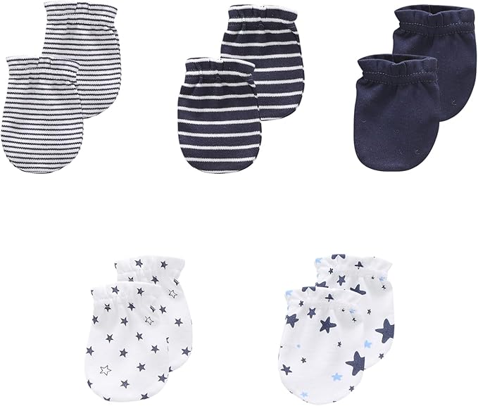 JELYLOVE 5 Pack Baby Boy Girl Anti Scratch Mittens Infant Gloves Essentials | by JELYLOVE