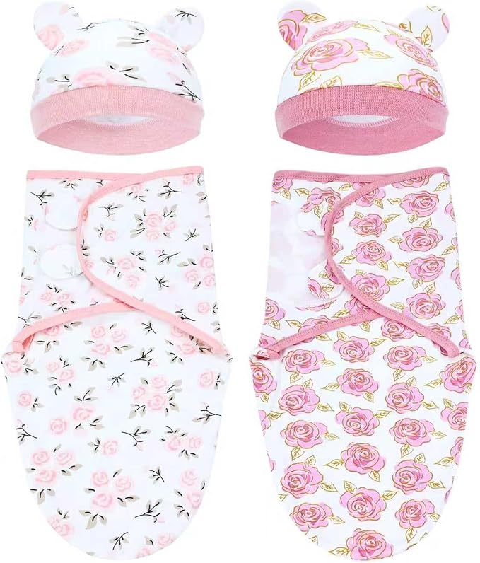 Dizila 2 Sets Adjustable Soft Cotton Blend Newborn Infant Baby Girl Receiving by Dizila