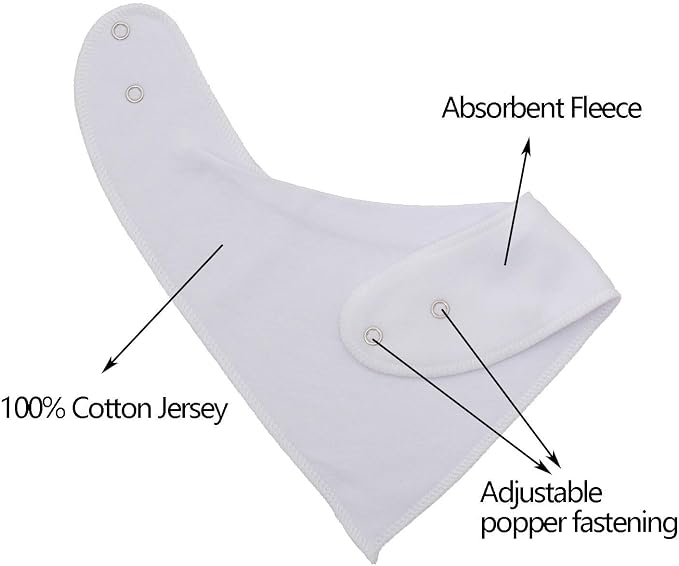 Cotton White Bandana Drool Bibs - Image 2