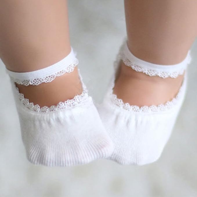 Baby Girl Socks Lace Non-skid Toddler Socks Newborn Infants Anti Slip Skid - Image 5