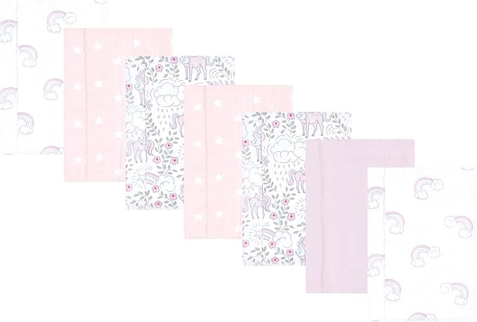 Luvable Friends Hudson Baby Flannel Burp Cloths 7pk, Magical Unicorn by Luvable+Friends
