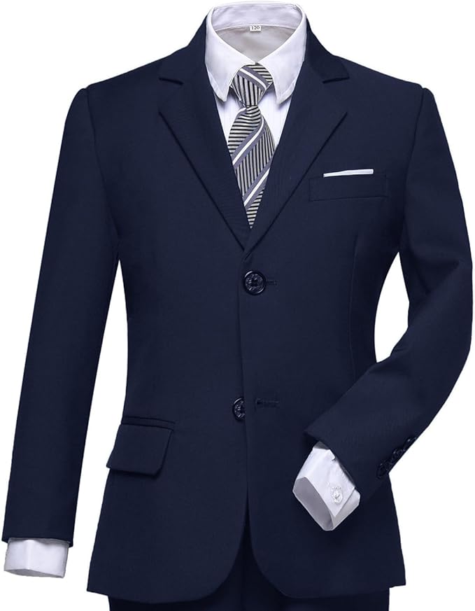 Boys Suit for Kids Tuxedo Suits for Wedding Formal Suit Set Toddler Boy Dress Outfit with Shirt and Tie