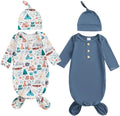 2-Pack Baby Sleeper knotted Gown Boy Girl Nightgown by Merqwadd