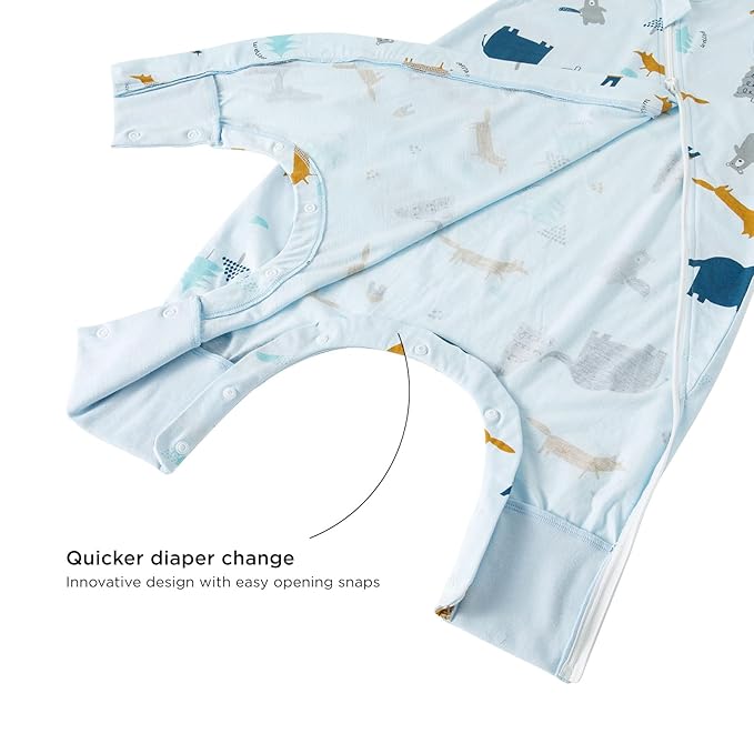 Duomiaomiao 0.5 TOG Toddler Sleep Sack 12-24 Months 100% Cotton Lightweight Baby Sleep Sack with Feet, Breathable Comfy Toddler Wearable Blanket