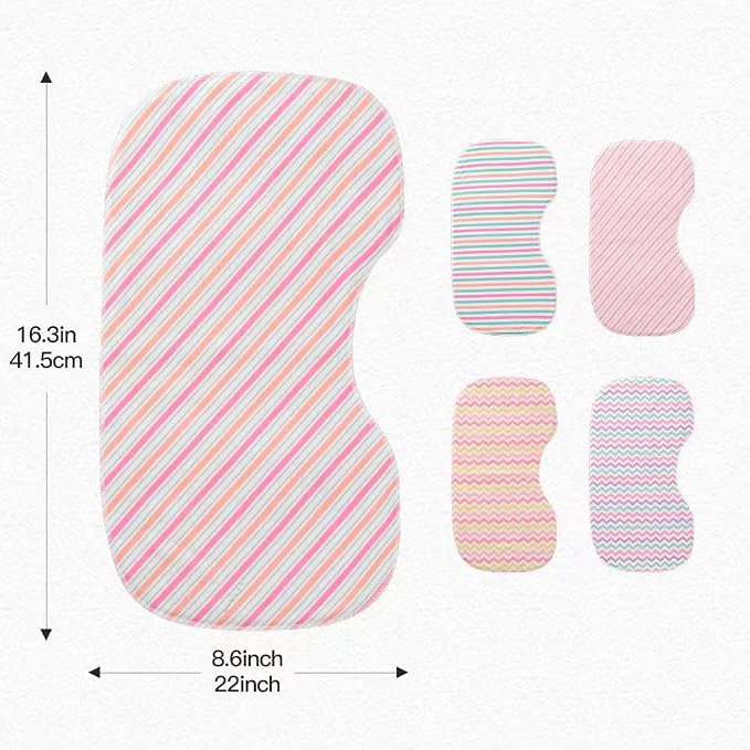 sleepyturtle Pack of 5, Baby Burp Cloths, Soft and Absorbent - Image 2