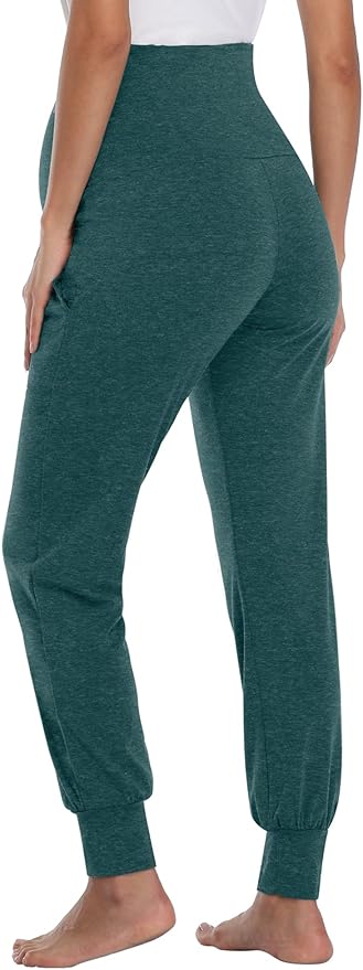 AMPOSH Women's Maternity Pants Stretchy Lounge Workout Pants Casual Loose Comfy Pregnancy Joggers with Pockets
