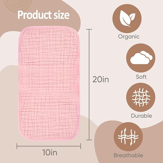 MIGIOL Muslin Burp Cloths 100% Cotton Pack of 12. Soft, Gentle & Absorbent Baby - Image 2