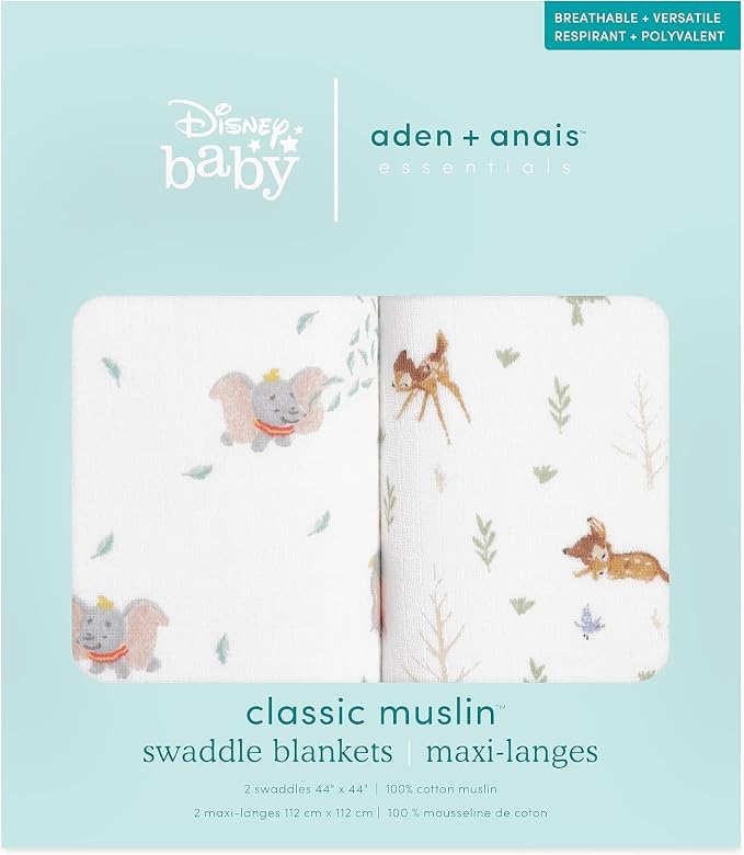 aden + anais Essentials Muslin Swaddle Blankets, Newborn Receiving Blanket - Image 3