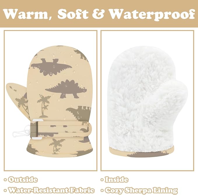 Sarfel Toddler Mittens Waterproof Toddler Gloves Baby Winter Mittens Toddler - Image 2