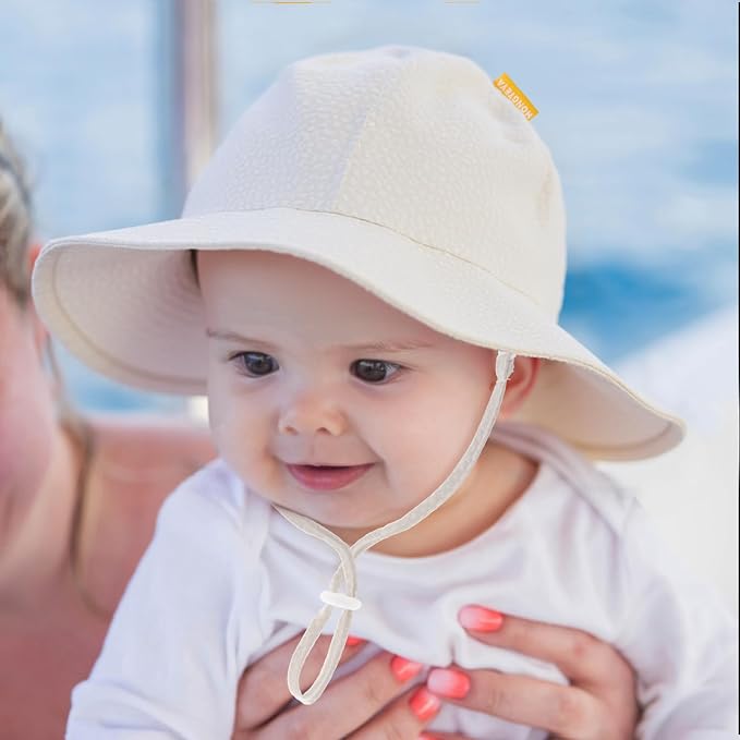 HONGTEYA Baby Sun Hat Wide Brim Adjustable Toddler Beach Bucket Hat | Soft - Image 5