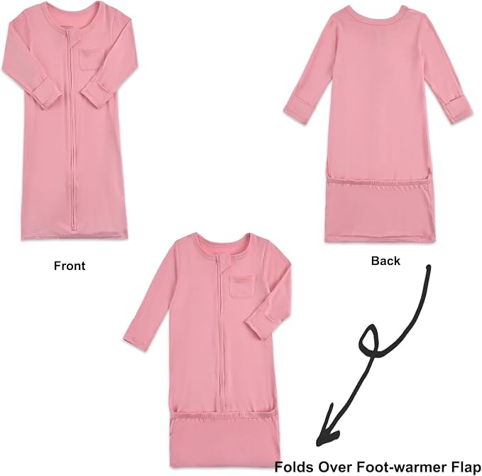 Aablexema Baby Nightgowns Rayon of Bamboo 2-way Zipper - Image 6