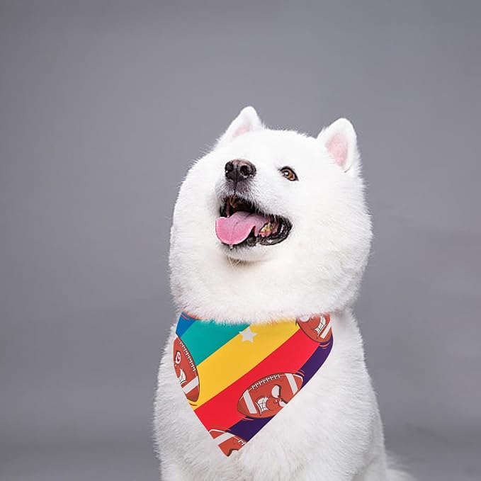 7 PCS Football Dog Bandanas for Large Dogs Breed 33 Inch Sewing Hemming Dog - Image 3