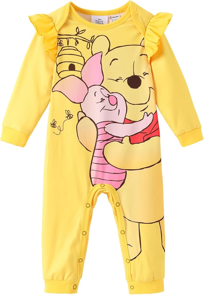 Disney Stitch Princess Minnie Winnie Marvel Baby Girls Ruffle Long Sleeve by Disney