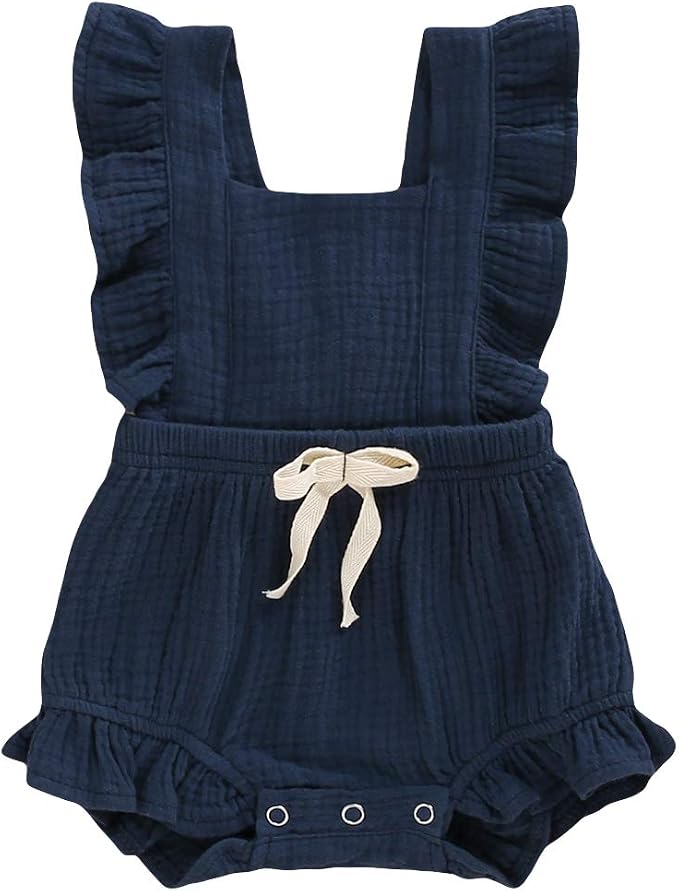 YOUNGER TREE Toddler Baby Girl Ruffled Sleeveless Romper Casual Summer Jumpsuit by YOUNGERTREE