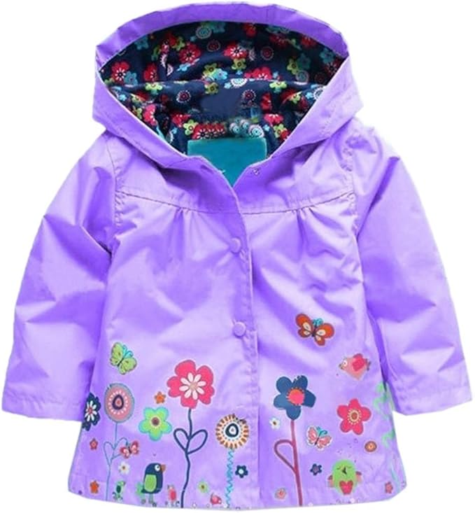 Arshiner Toddler Girls Waterproof Hooded Coat Jacket Outwear Raincoat by Arshiner