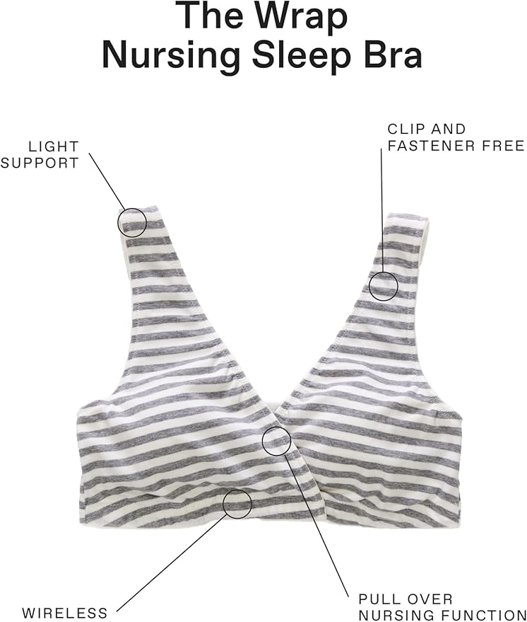Motherhood Maternity Womens Soft Cotton Spandex Wrap Front Maternity & Nursing Sleep Bralette Bra S-3x