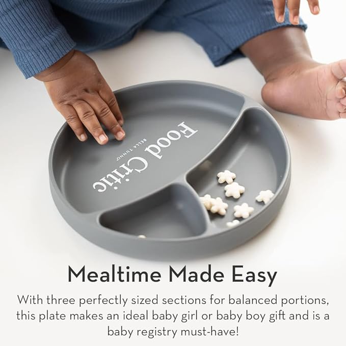 Bella Tunno Wonder Baby Plates – Silicone Suction Plates for Baby, Toddler, & Kids, Great for Baby Led Weaning, BPA Free, Kid and Baby Must Haves, 3 Sections (Happy Meal)