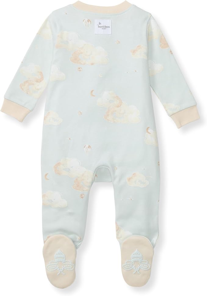 Burt's Bees Baby Boys' Organic Cotton, Sleep and Play Footed Pajamas | Easy zip - Image 2