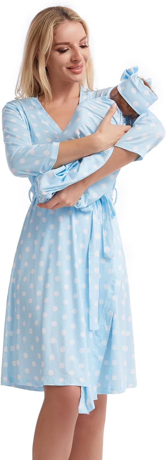 Galabloomer Maternity Robe and Receiving Blanket, Matching Mommy Labor Robe | by Galabloomer