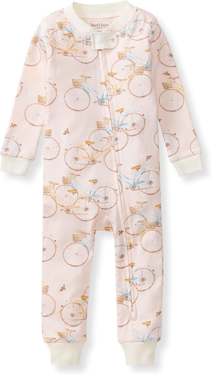 Burt's Bees Baby baby-girls Sleepers, 100% Organic Cotton, One-piece Zip Up Footless Jumpsuit, Snug Fit Pajamas