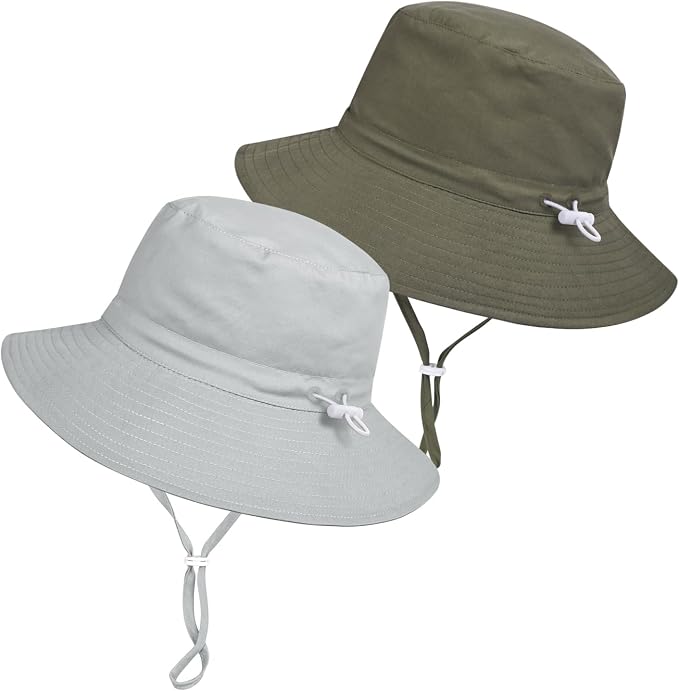 Baby Toddler Sun Hat, Boys Girls Adjustable Bucket Hat by DANMY