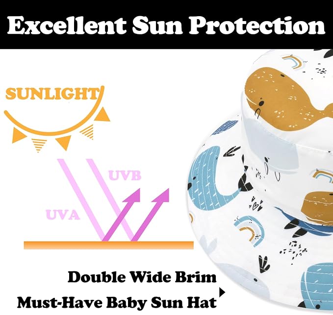 Sarfel Baby Sun Hat Summer Baby Boy Hats UPF 50+ Sun Protection Toddler Hat - Image 5
