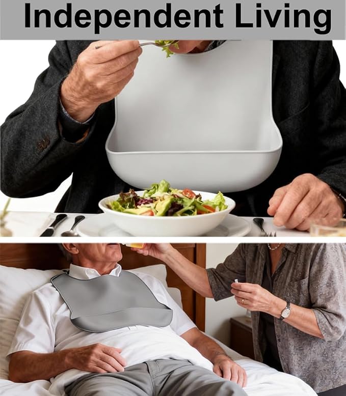 Silicone Adult Bib, Adjustable and Washable Bib - Image 8