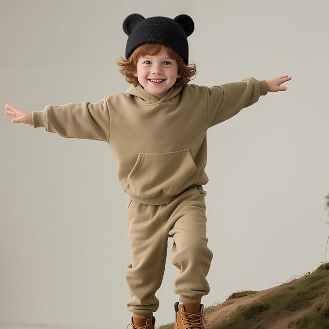 Baby Winter Beanie Hat, Kids Cute Bear Ears Soft Knit Beanie - Image 7
