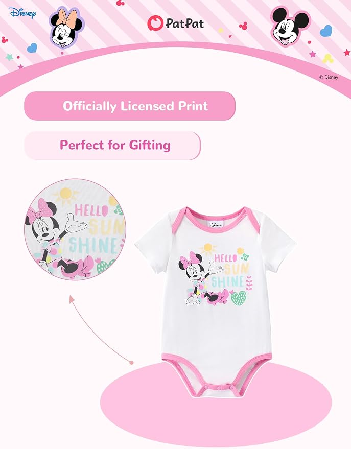 Disney Baby Viscose Made from Bamboo 3-Pack Bodysuits Set Newborn to Infant - Image 5