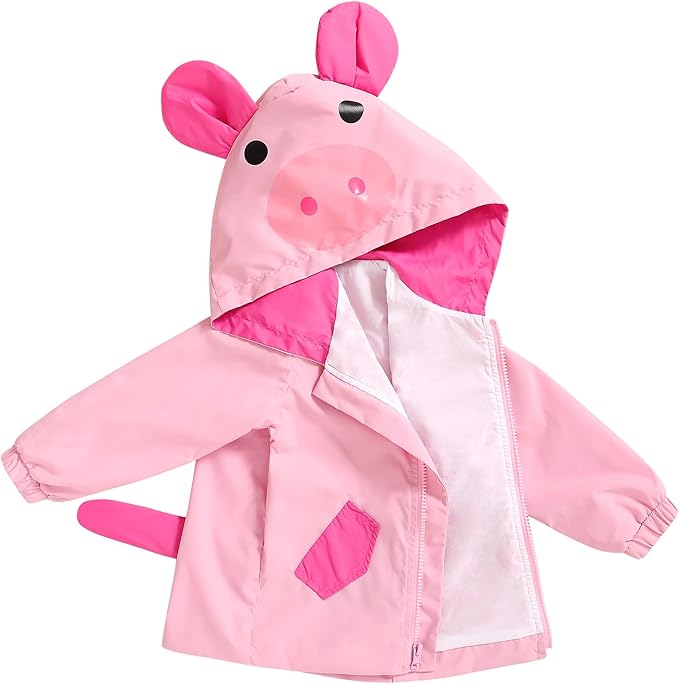 YOUNGER TREE Toddler Baby Boy Girl Duck Raincoat Cute Cartoon Hoodie Zipper by YOUNGERTREE