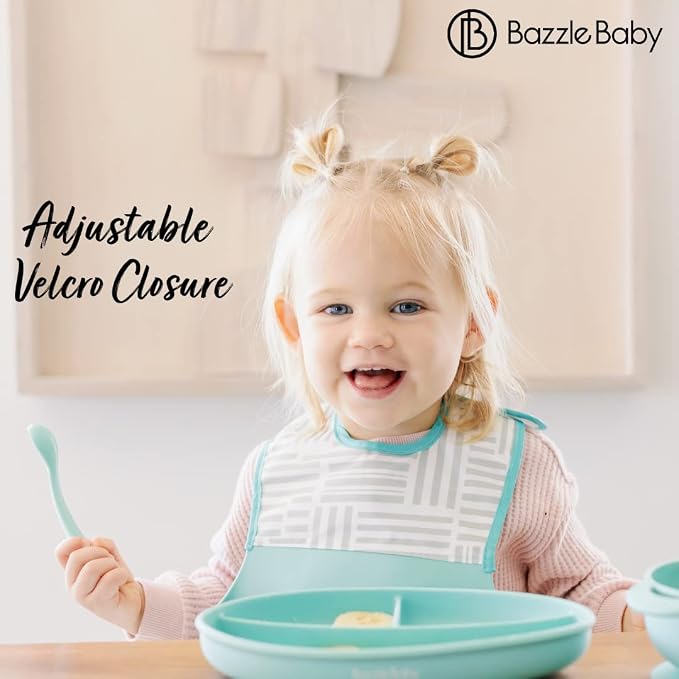 Bazzle Baby Silicone Bibs with Food Catcher - Image 4