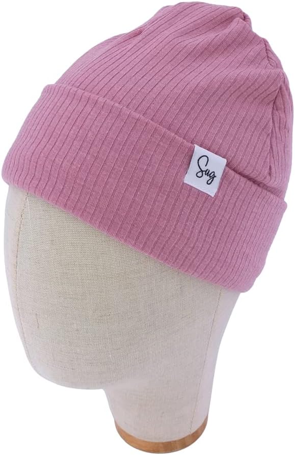 Jersey Beanie Hat for Newborn Baby Boys Girls Silky Satin Lined Hats Bonnet - Image 2