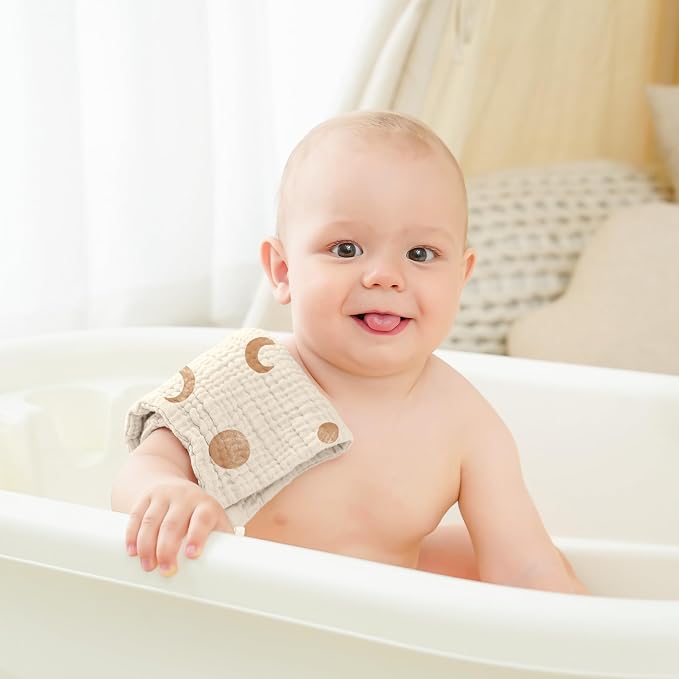 Bearmoss Muslin Burp Cloths 100% Cotton Cloths Baby Burp Cloths Muslin - Image 3