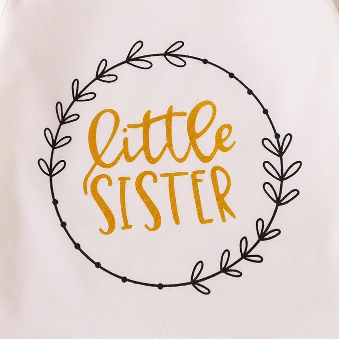 AMAWMW Newborn Baby Girl Little Sister Sleeper Gown Stripe Long Sleeve - Image 6