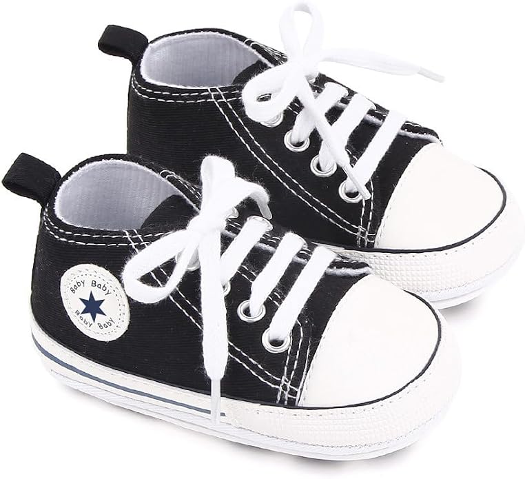 Unisex Baby Girls Boys Canvas High-top Shoes, Newborn Infant Anti-Slip Soft - Image 5