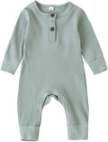 Kuriozud Newborn Infant Unisex Baby Boy Girl Clothes Button Romper Jumpsuit Basic One Piece Outfits