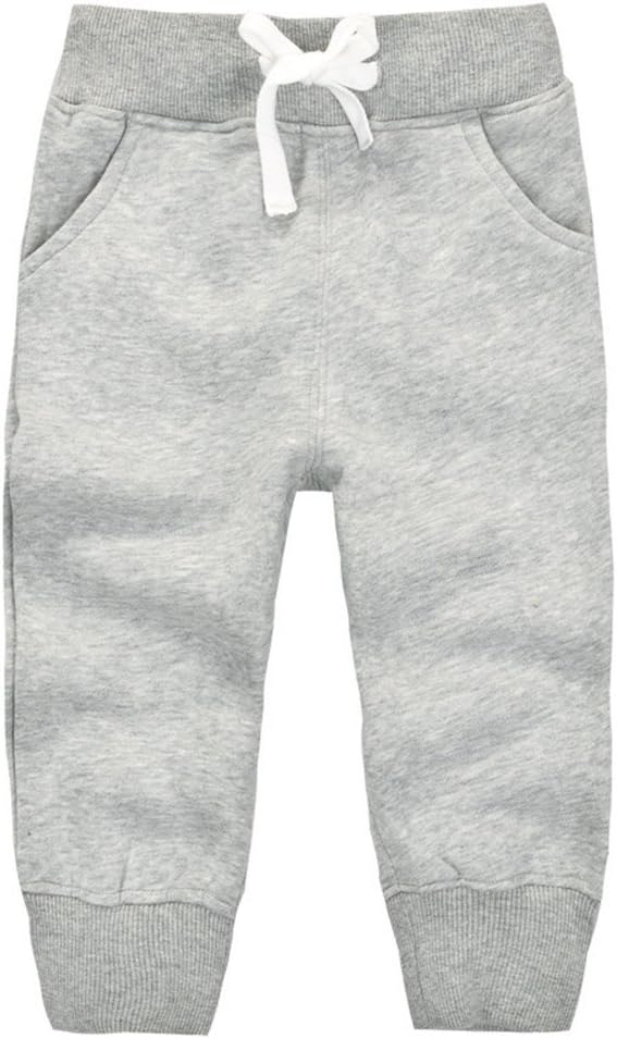 CuteOn Unisex Toddler Jogger Pants Kids Cotton Elastic Waist Winter Baby Sweatpants Pants 1-5Years