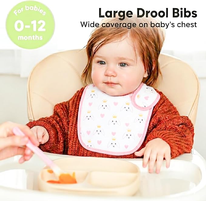 Baby Bibs Soft and Absorbent Cotton Bandana Bibs Set - Image 4