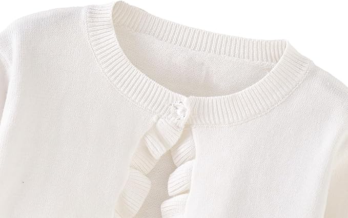 Toddler Girls Cardigan Sweater Bolero Shrug Baby Kids Long Sleeve Cropped Dress - Image 3