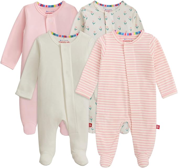 Magnetic Me Cloudstretch 4-Pack Bundle | Magnetic Baby Footie Pajamas by magneticme