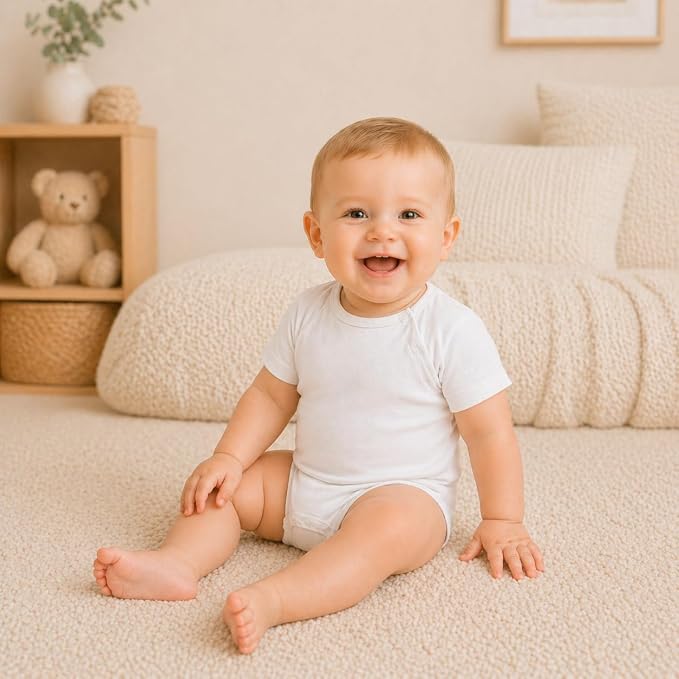 GUISBY Baby Romper 3-Pack Short Sleeve Rayon of Bamboo Bodysuit Set, 0-24M | - Image 7