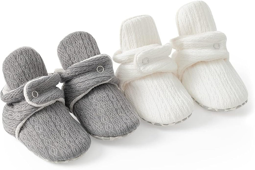 ohsofy Newborn Baby Cotton Booties Stay On Slipper Winter Warm Soft Shoes - Image 4